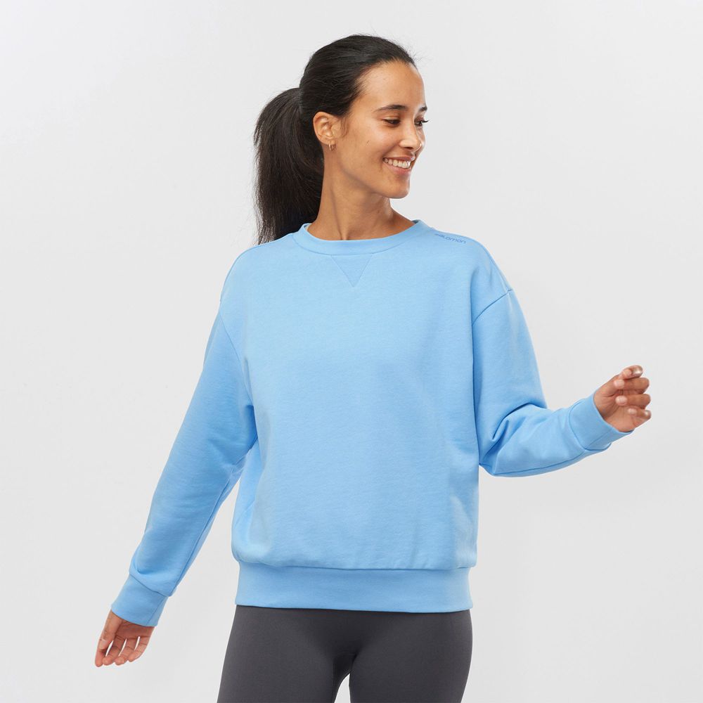 Salomon Singapore Womens Pullover - OUTLIFE SUMMER Blue | 15034-YUCX